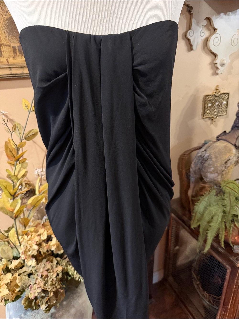 Donna Karan stretch crêpe Georgette Strapless cocktail dress